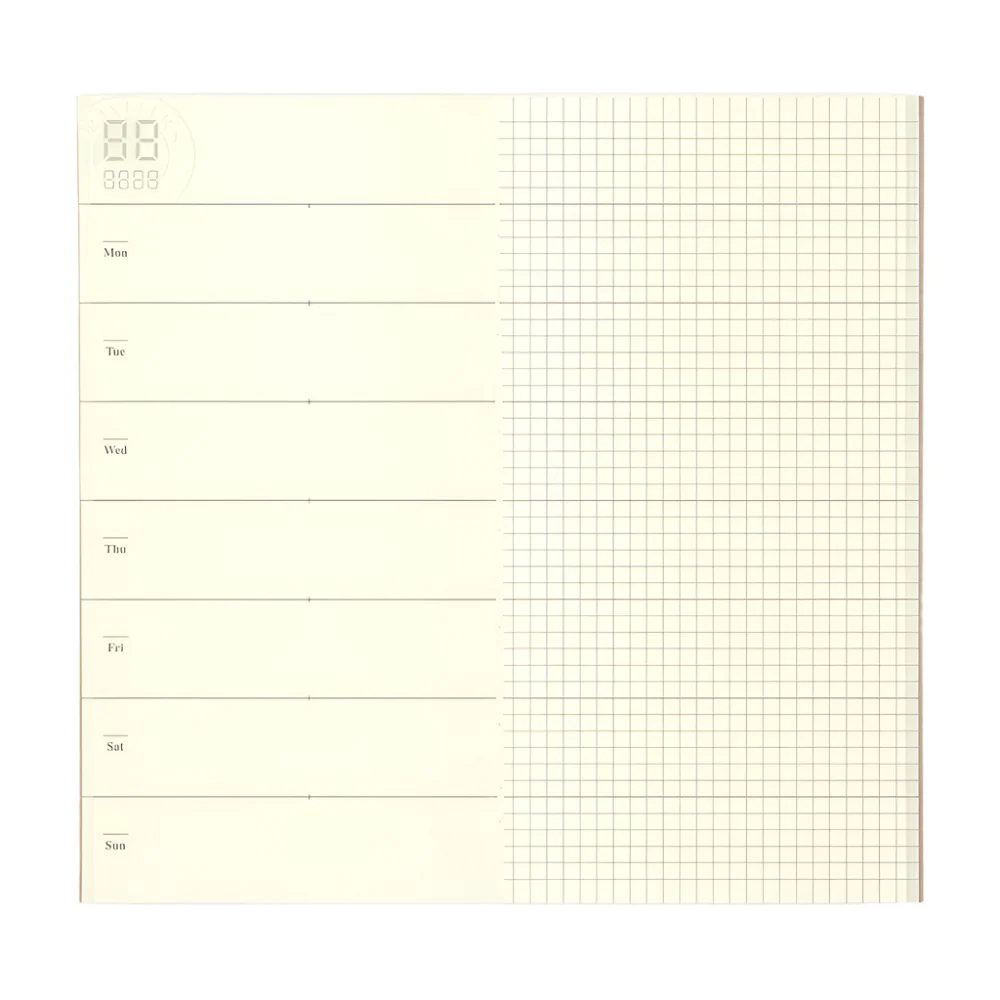 TRAVELER'S notebook Refill Free Diary Weekly + Grid Notebook 019 - Image 2